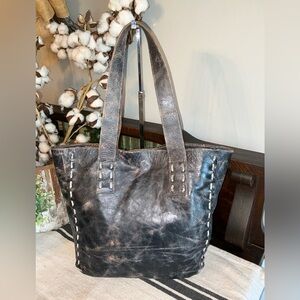 Bed Stu Leather Stevie Tote Shoulder Bag Black Lux Retail $235